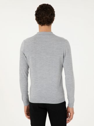 پلیور مردانه خاکستری کاشارل