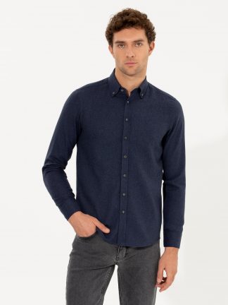 پیراهن مردانه سرمه ای کاشارل