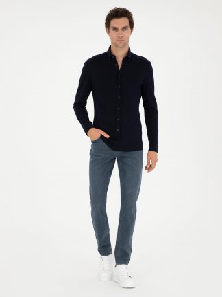 پیراهن مردانه سرمه ای کاشارل