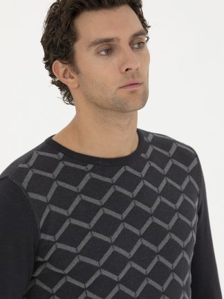 پلیور مردانه خاکستری تیره کاشارل