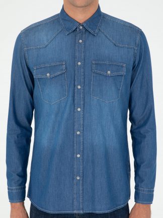 پیراهن مردانه آبی کاشارل