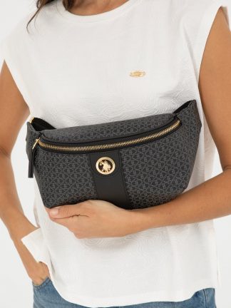 کیف کمری زنانه مشکی یو اس پولو