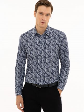 پیراهن مردانه سرمه ای کاشارل