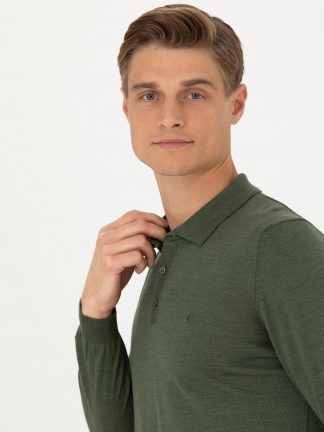 پلیور مردانه خاکی روشن کاشارل