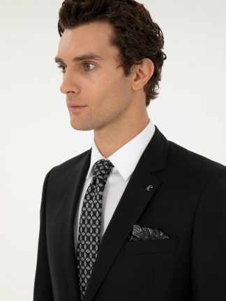 کت و شلوار مردانه مشکی کاشارل