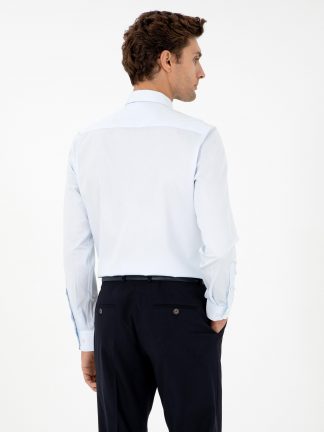 پیراهن رسمی مردانه آبی روشن کاشارل