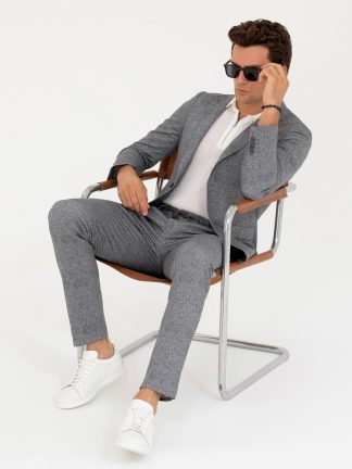 کت مردانه خاکستری تیره کاشارل