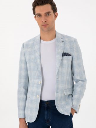 کت مردانه آبی روشن کاشارل