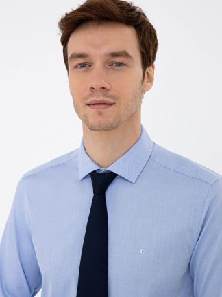 پیراهن رسمی مردانه آبی روشن کاشارل