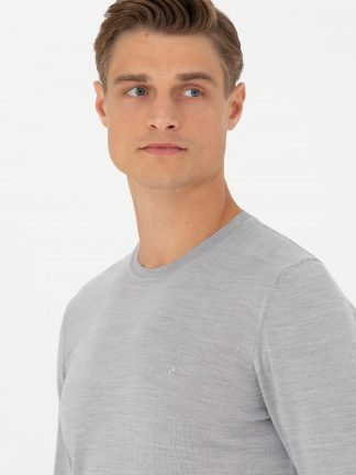 پلیور مردانه خاکستری روشن کاشارل