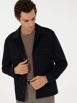 کت مردانه سرمه ای تیره کاشارل