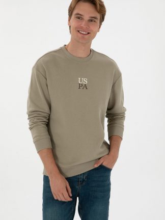 سویشرت مردانه خاکی روشن یو اس پولو