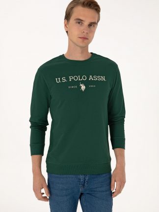 سویشرت مردانه سبز تیره یو اس پولو