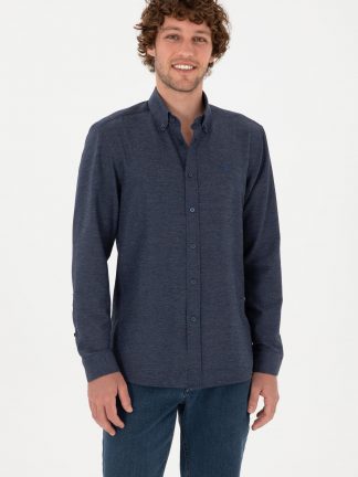 پیراهن آستین بلند مردانه نیلی یو اس پولو