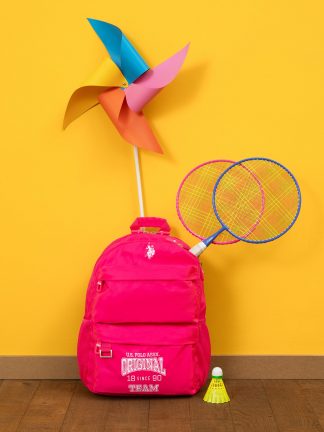 کوله پشتی دخترانه صورتی روشن یو اس پولو