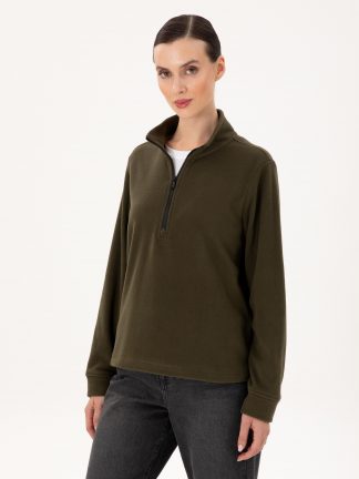 سویشرت زنانه خاکی روشن پیرکاردین