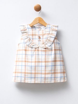 پیراهن نوزاد دختر سفید یو اس پولو