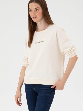 سویشرت زنانه کرم یو اس پولو