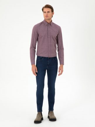 شلوار جین جذب مردانه سرمه ای پیرکاردین