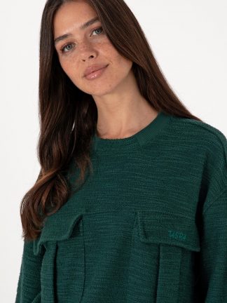 سویشرت زنانه سبز تیره یو اس پولو