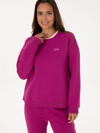 سویشرت زنانه صورتی روشن یو اس پولو