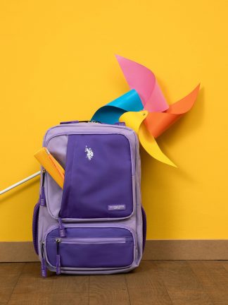 کوله پشتی دخترانه ارغوانی یو اس پولو