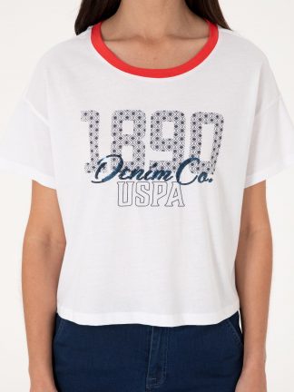 تیشرت زنانه سفید یو اس پولو