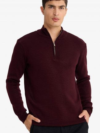 پلیور مردانه زرشکی دفکتو