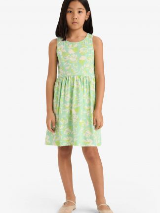 پیراهن دخترانه آبی فیروزه ای دفکتو