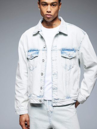 کت جین مردانه آبی روشن دفکتو