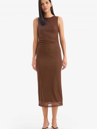 پیراهن زنانه قهوه ای دفکتو