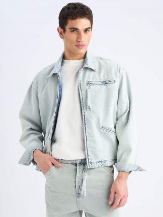 کت جین مردانه آبی روشن دفکتو