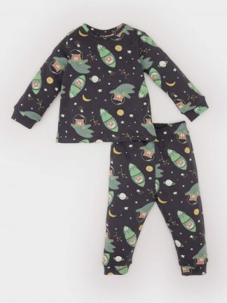 لباس راحتی نوزاد پسر خاکستری تیره دفکتو