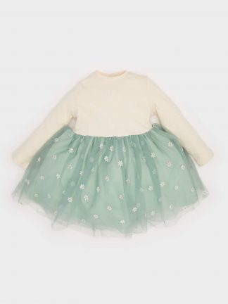 پیراهن نوزاد دختر نعنایی دفکتو