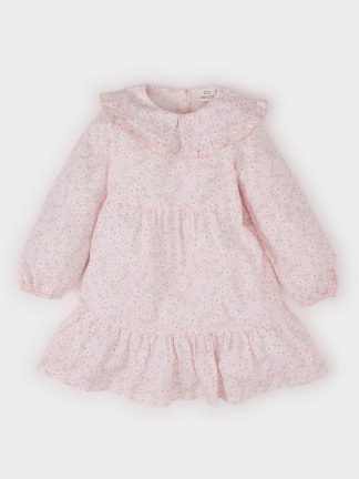 پیراهن نوزاد دختر صورتی روشن دفکتو