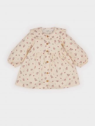 پیراهن نوزاد دختر بژ دفکتو