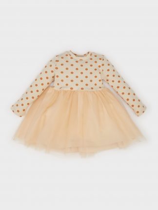 پیراهن نوزاد دختر بژ دفکتو