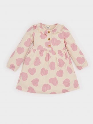 پیراهن نوزاد دختر بژ دفکتو