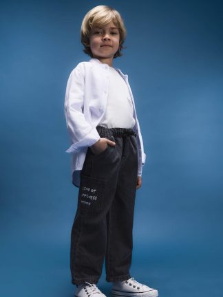 شلوار جین نوزاد پسر خاکستری تیره دفکتو