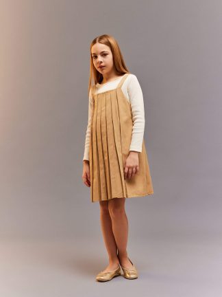 پیراهن دخترانه بژ دفکتو