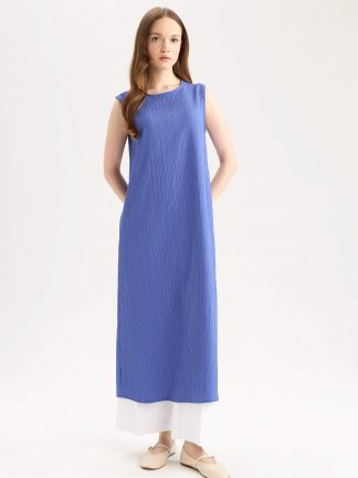 پیراهن زنانه آبی دفکتو