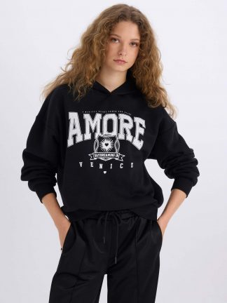 هودی زنانه مشکی دفکتو