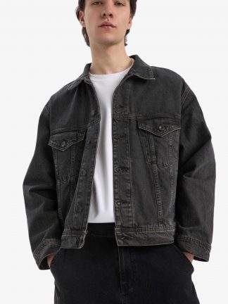 کت جین مردانه خاکستری تیره دفکتو