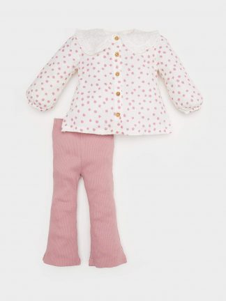 ست لباس نوزاد دختر زرشکی دفکتو