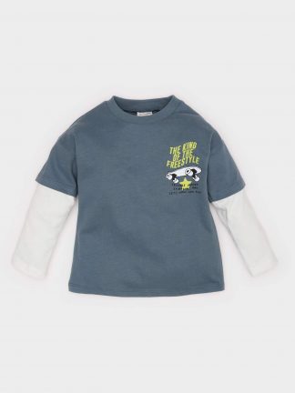 تی شرت نوزاد پسر نیلی تیره دفکتو