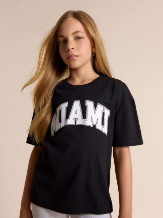 تی شرت دخترانه مشکی دفکتو