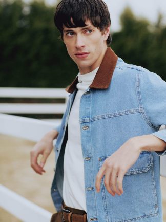 کت جین مردانه آبی روشن دفکتو