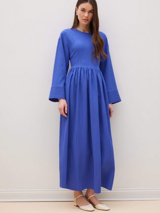 پیراهن زنانه آبی دفکتو