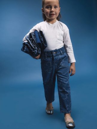 شلوار جین نوزاد دختر آبی روشن دفکتو