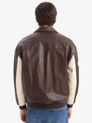 کت چرمی مردانه قهوه ای دفکتو